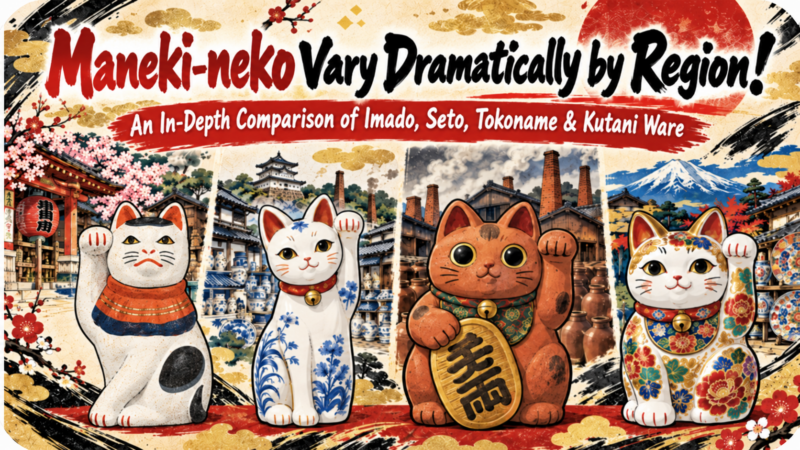 8. Understanding the Regional Origins of Maneki-neko: The Differences Between Seto, Tokoname, Kutani, and Imado Ware