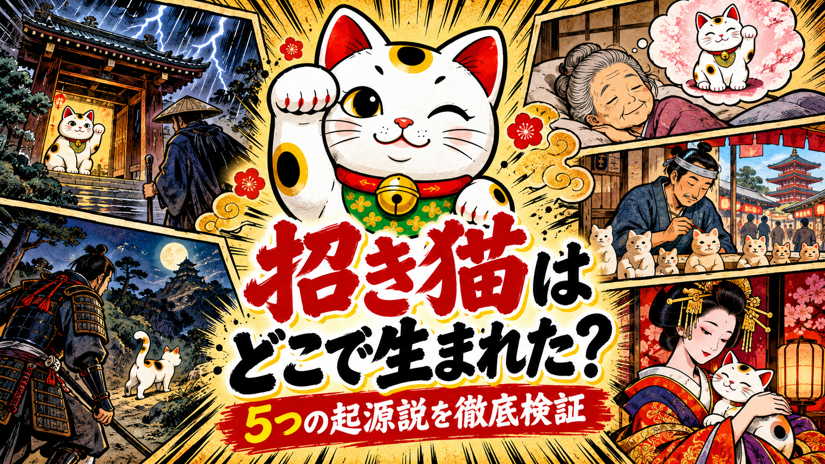 招き猫はどこで生まれた?発祥の地と「5つの起源説」を徹底検証