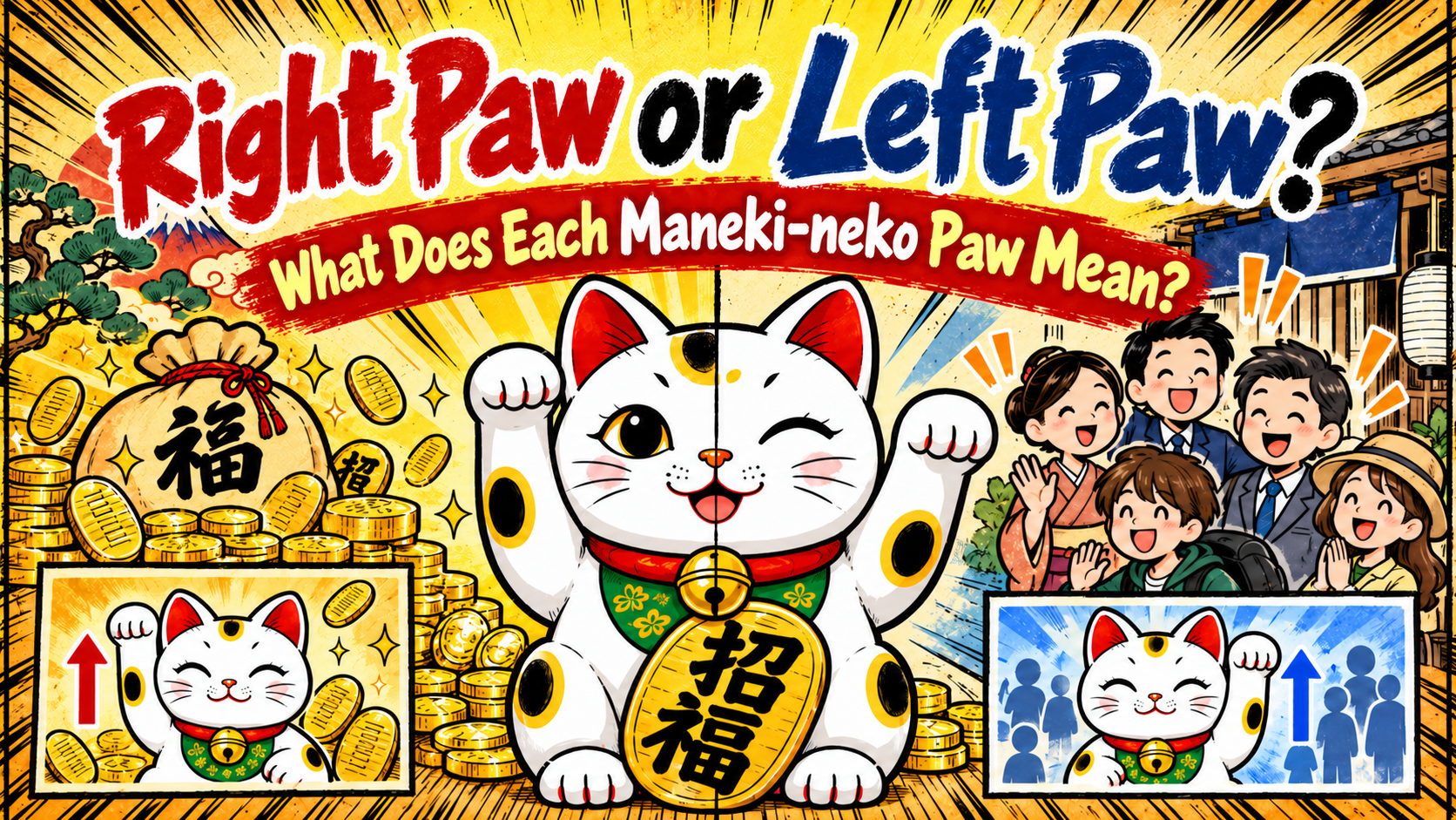 3. Right Paw or Left Paw? What Each Maneki-neko’s Raised Paw Means