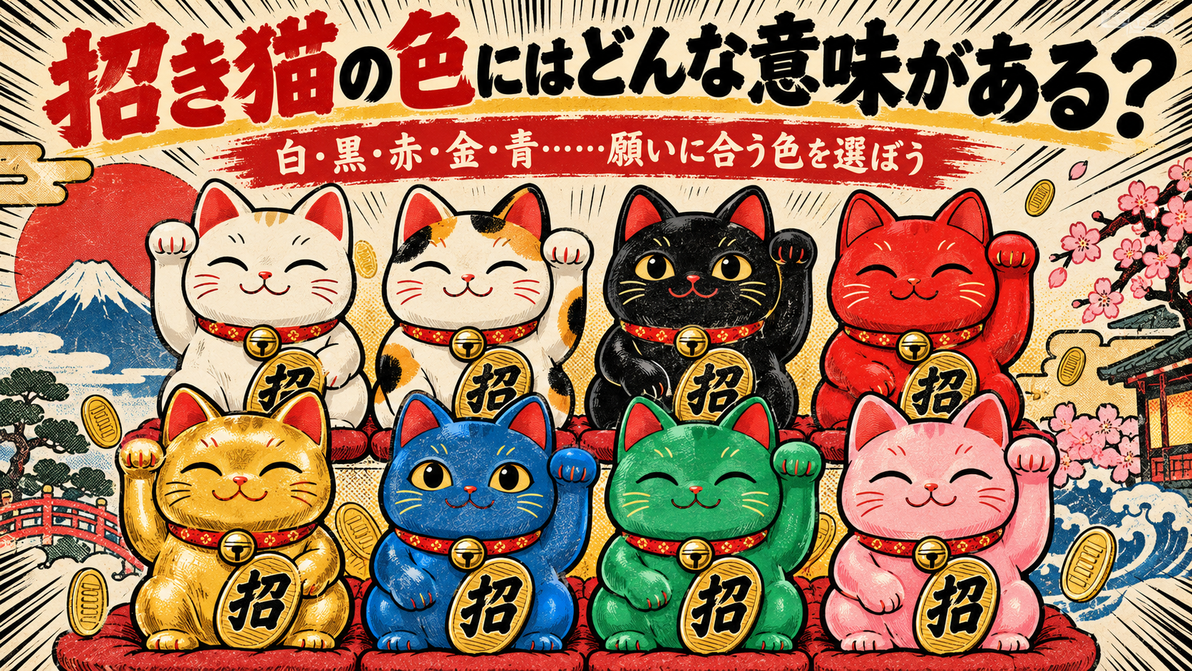 4. 白・黒・赤・金・青……招き猫の「色」にはどんな意味がある？