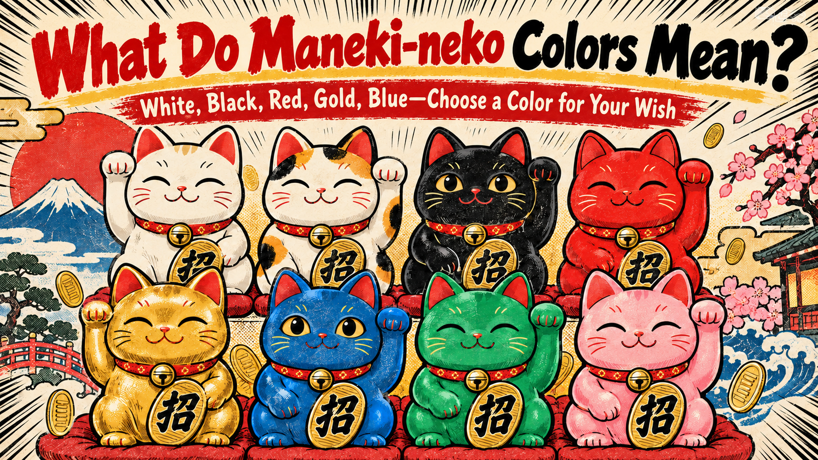 4. What Do the Colors of Maneki-neko Mean? White, Black, Red, Gold, Blue, and More
