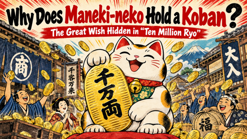 5. Why Does Maneki-neko Hold a Koban? The Meaning Behind “Ten Million Ryō”
