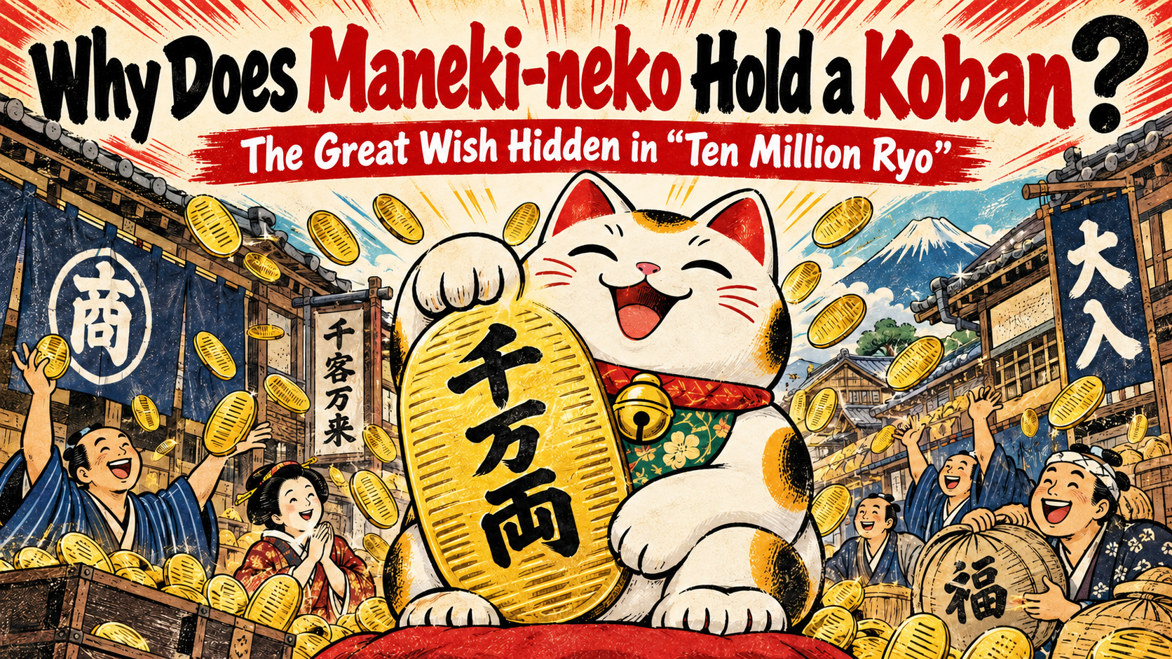 5. Why Does Maneki-neko Hold a Koban? The Meaning Behind “Ten Million Ryō”
